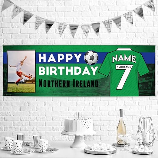 Personalised Birthday Banner - Ireland Football Theme Theme