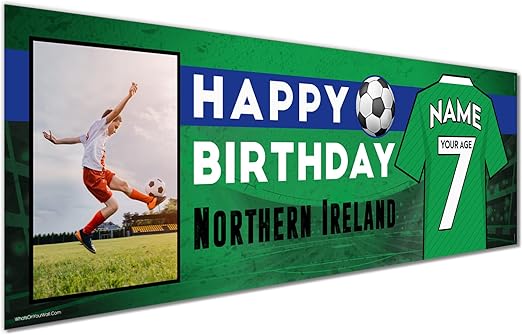Personalised Birthday Banner - Ireland Football Theme Theme