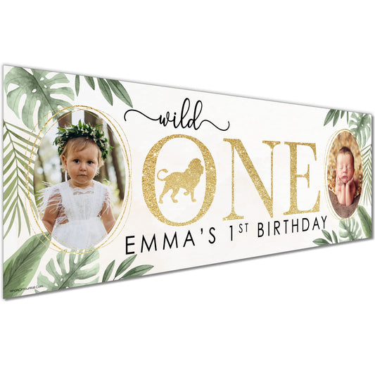 Personalised Birthday Banner - Botanical Leaf Theme