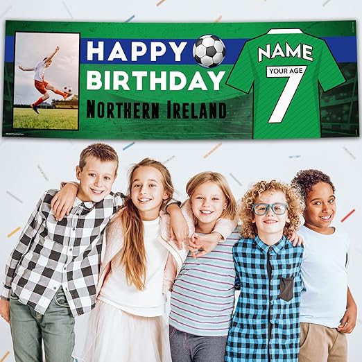 Personalised Birthday Banner - Ireland Football Theme Theme